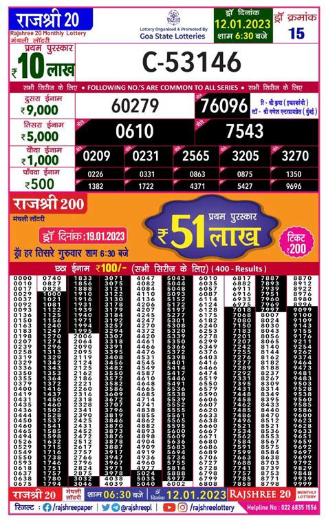 statelotteries.goa.gov.in photos|Goa State Rajshree 20 Monthly Lottery Result 11 April .